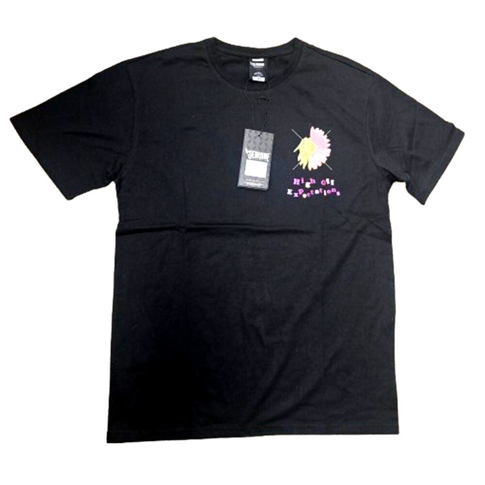 Genuine Black Tee – High Off Expectations Floral Graphic (L)